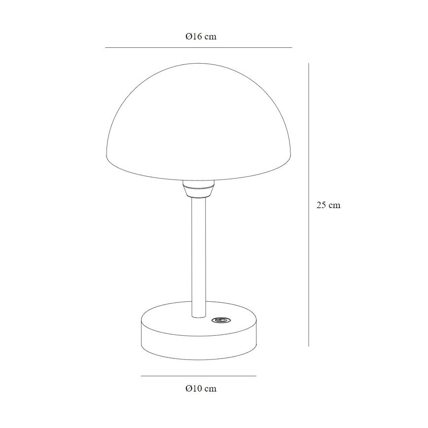 Nordlux - LED Aptumšojama lādējama āra galda lampa ELLEN LED/2,8W/3,7V IP44 melna
