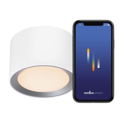 Nordlux -LED Aptumšojams vannas istabas starmetis LANDON SMART LED/8W/230V 2700-6500K IP44 balta