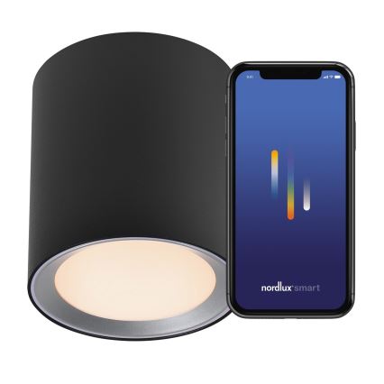 Nordlux - LED Aptumšojama vannas istaba Starmetis LANDON SMART LED/8W/230V 2700-6500K IP44 melna