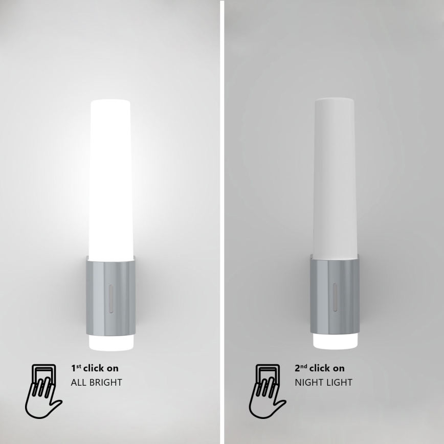 Nordlux - LED Aptumšojama Vannas istabas sienas lampa HELVA LED/6,8W/230V IP44 CRI 90 spīdīgi hromēts
