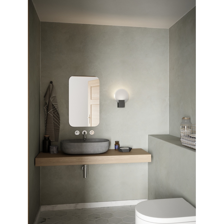 Nordlux - LED Aptumšojama Vannas istabas sienas lampa HESTER LED/9,5W/230V IP44 melna