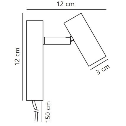 Nordlux - LED Aptumšojams sienas starmetis OMARI LED/3,2W/230V melna