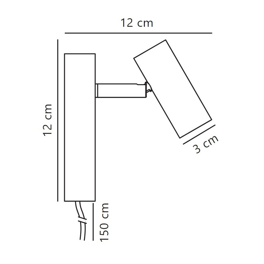 Nordlux - LED Aptumšojams sienas starmetis OMARI LED/3,2W/230V melna