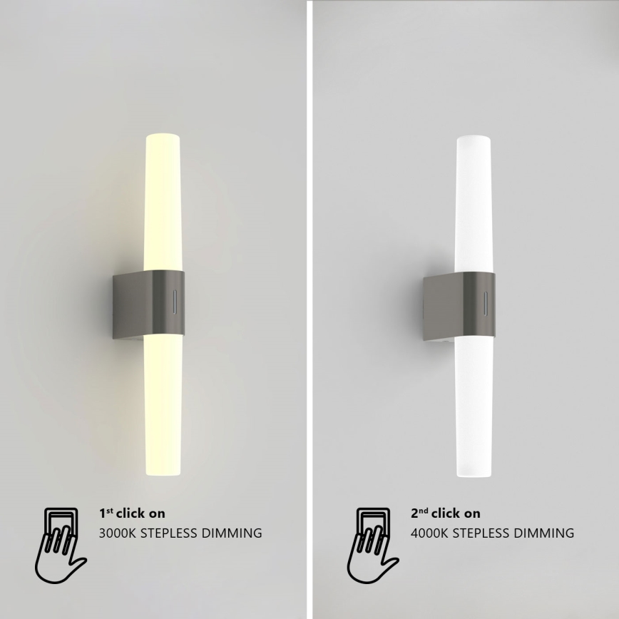 Nordlux - LED Aptumšojams vannas istabas spoguļa apgaismojums HELVA LED/9,5W/230V IP44 3000/4000K CRI 90 matēts hroms