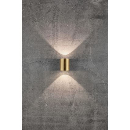 Nordlux - LED āra sienas gaismeklis CANTO 2xLED/5,5W/230V IP44 zelta krāsā