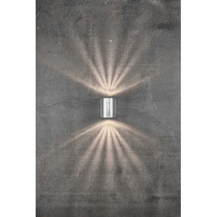 Nordlux - LED āra sienas gaismeklis CANTO 2xLED/6W/230V IP44 sudraba krāsā