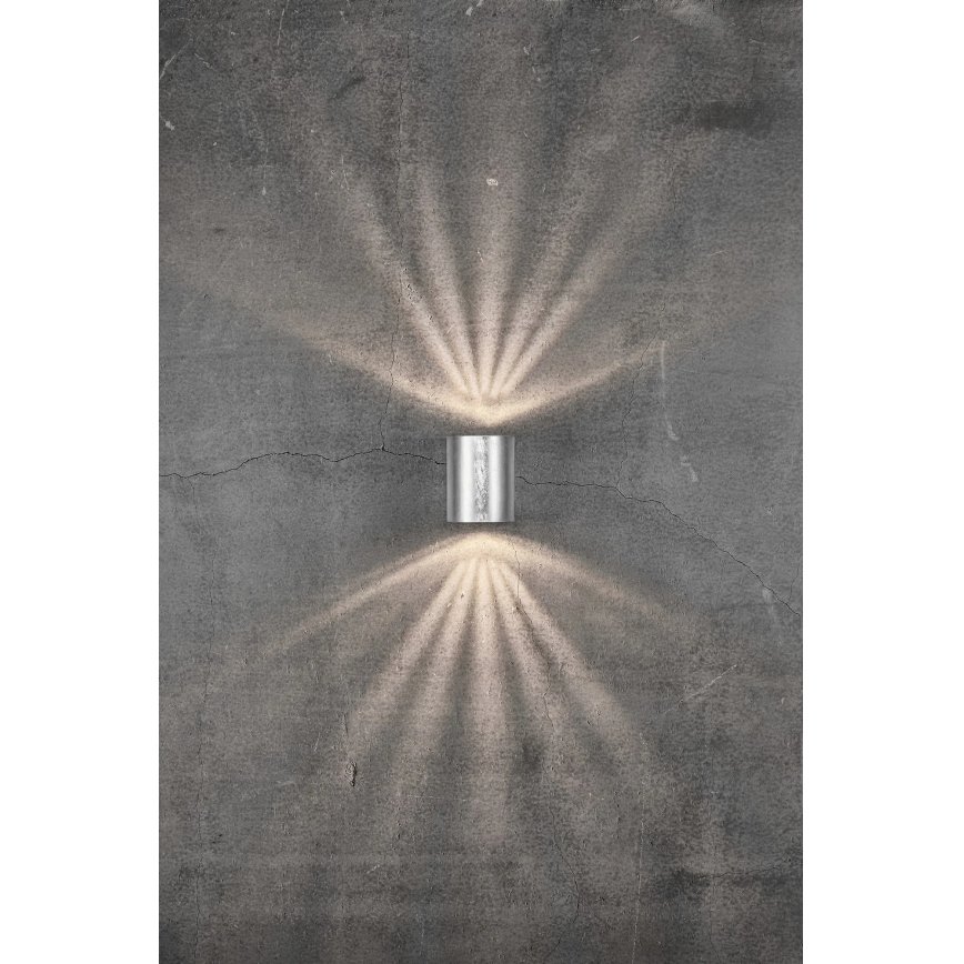 Nordlux - LED āra sienas gaismeklis CANTO 2xLED/6W/230V IP44 sudraba krāsā