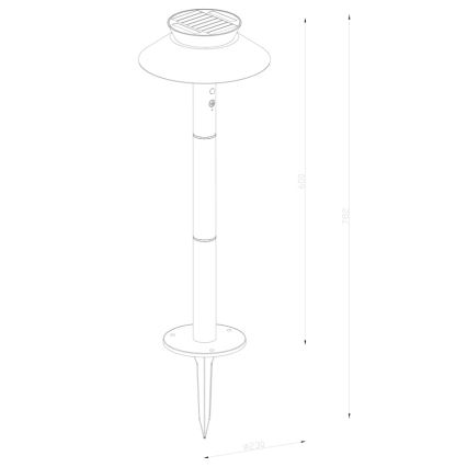 Nordlux - LED Saules enerģijas lampa ar sensoru JUSTINA LED/5W/3,7V IP44 1800 mAh