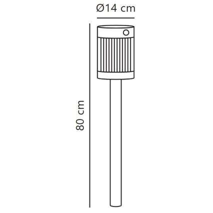 Nordlux - LED Saules enerģijas lampa COUPAR LED/3,2W/5V 3000K IP44 melna