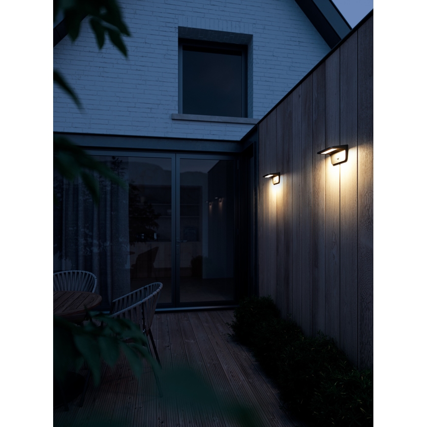 Nordlux - LED Saules enerģijas sienas lampa ar sensoru AGENA LED/5W/3,7V IP44 2200 mAh