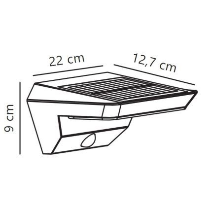 Nordlux - LED Saules enerģijas sienas lampa ar sensoru AGENA LED/5W/3,7V IP44 2200 mAh
