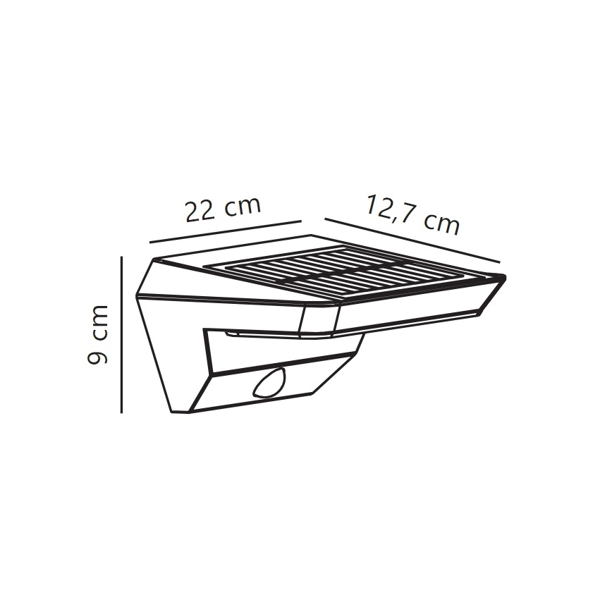 Nordlux - LED Saules enerģijas sienas lampa ar sensoru AGENA LED/5W/3,7V IP44 2200 mAh
