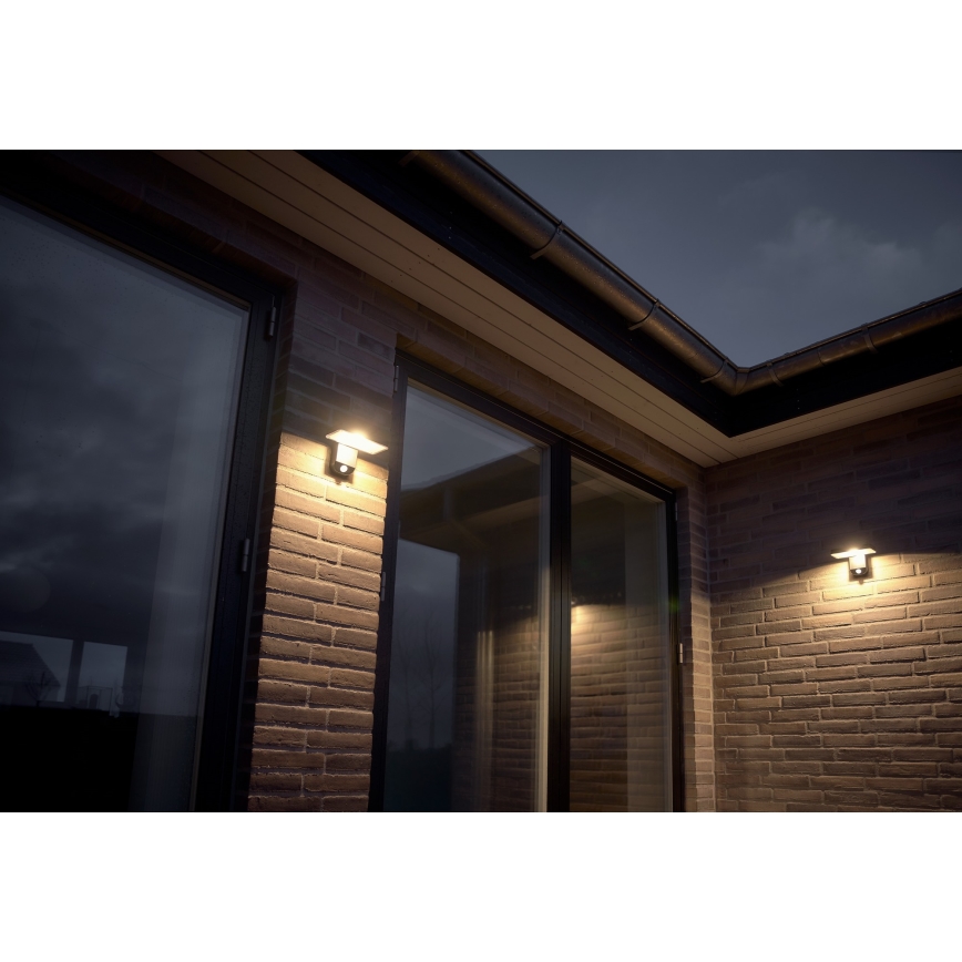 Nordlux - LED Saules enerģijas sienas lampa ar sensoru RICA LED/5W/3,7V IP44 2200 mAh leņķa