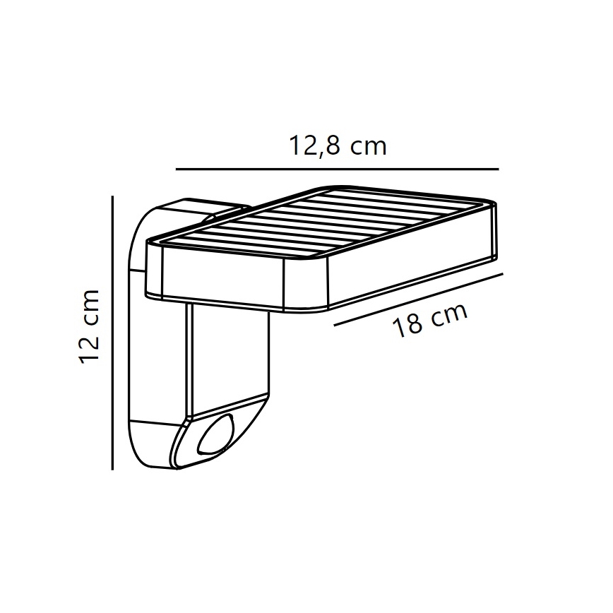 Nordlux - LED Saules enerģijas sienas lampa ar sensoru RICA LED/5W/3,7V IP44 2200 mAh leņķa