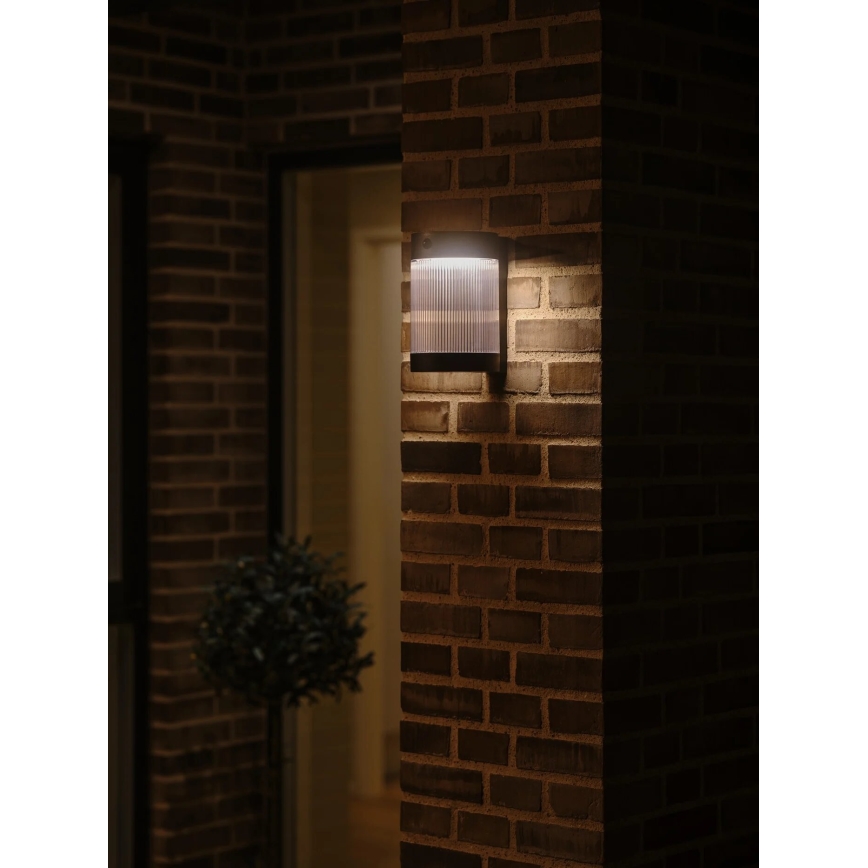 Nordlux - LED Saules enerģijas sienas lampa ar sensoru COUPAR LED/3,2W/5V 3000K IP44 1800 mAh melna