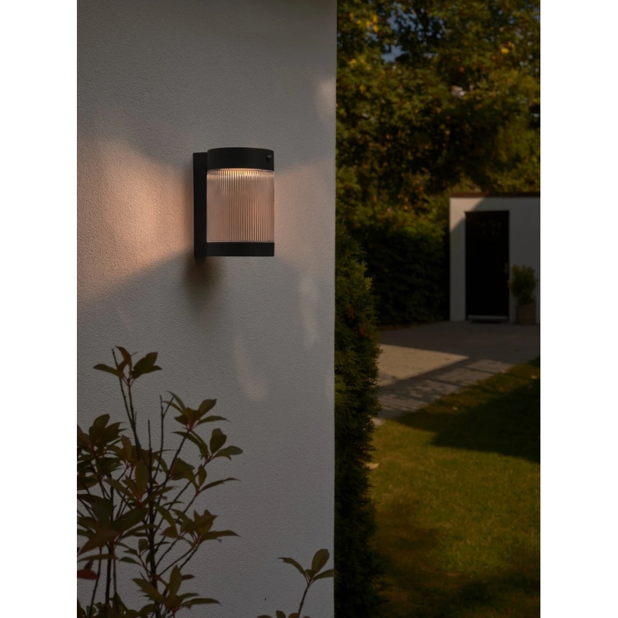Nordlux - LED Saules enerģijas sienas lampa ar sensoru COUPAR LED/3,2W/5V 3000K IP44 1800 mAh melna