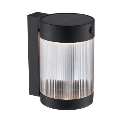 Nordlux - LED Saules enerģijas sienas lampa ar sensoru COUPAR LED/3,2W/5V 3000K IP44 1800 mAh melna