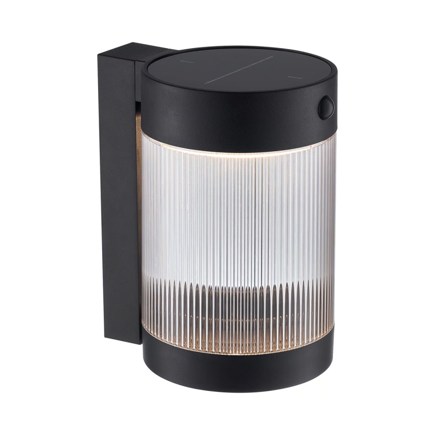 Nordlux - LED Saules enerģijas sienas lampa ar sensoru COUPAR LED/3,2W/5V 3000K IP44 1800 mAh melna