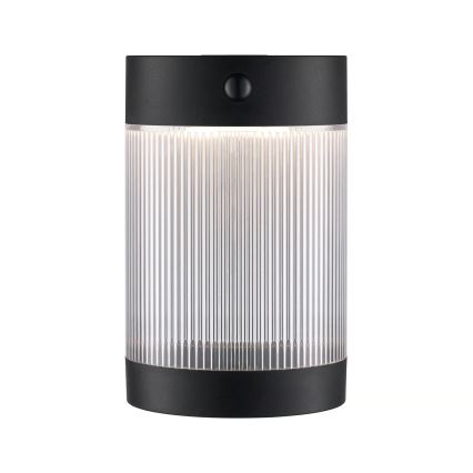 Nordlux - LED Saules enerģijas sienas lampa ar sensoru COUPAR LED/3,2W/5V 3000K IP44 1800 mAh melna