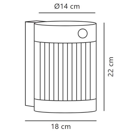 Nordlux - LED Saules enerģijas sienas lampa ar sensoru COUPAR LED/3,2W/5V 3000K IP44 1800 mAh melna