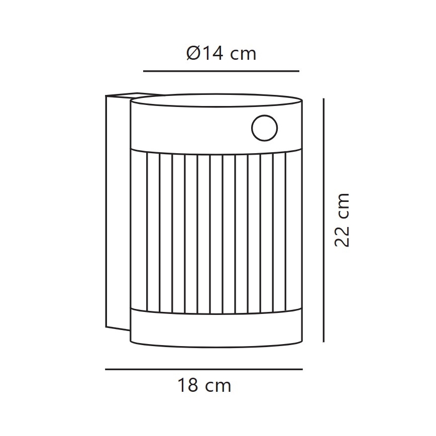 Nordlux - LED Saules enerģijas sienas lampa ar sensoru COUPAR LED/3,2W/5V 3000K IP44 1800 mAh melna