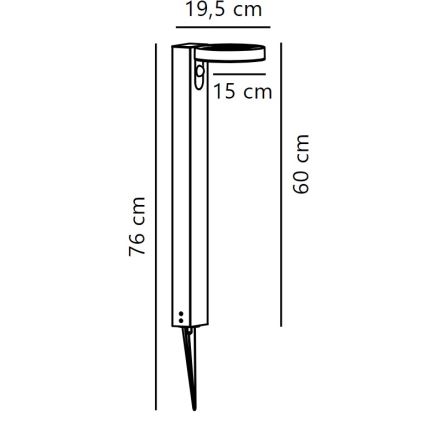Nordlux - LED Saules lampa ar sensoru RICA LED/5W/3,7V 2200 mAh IP44