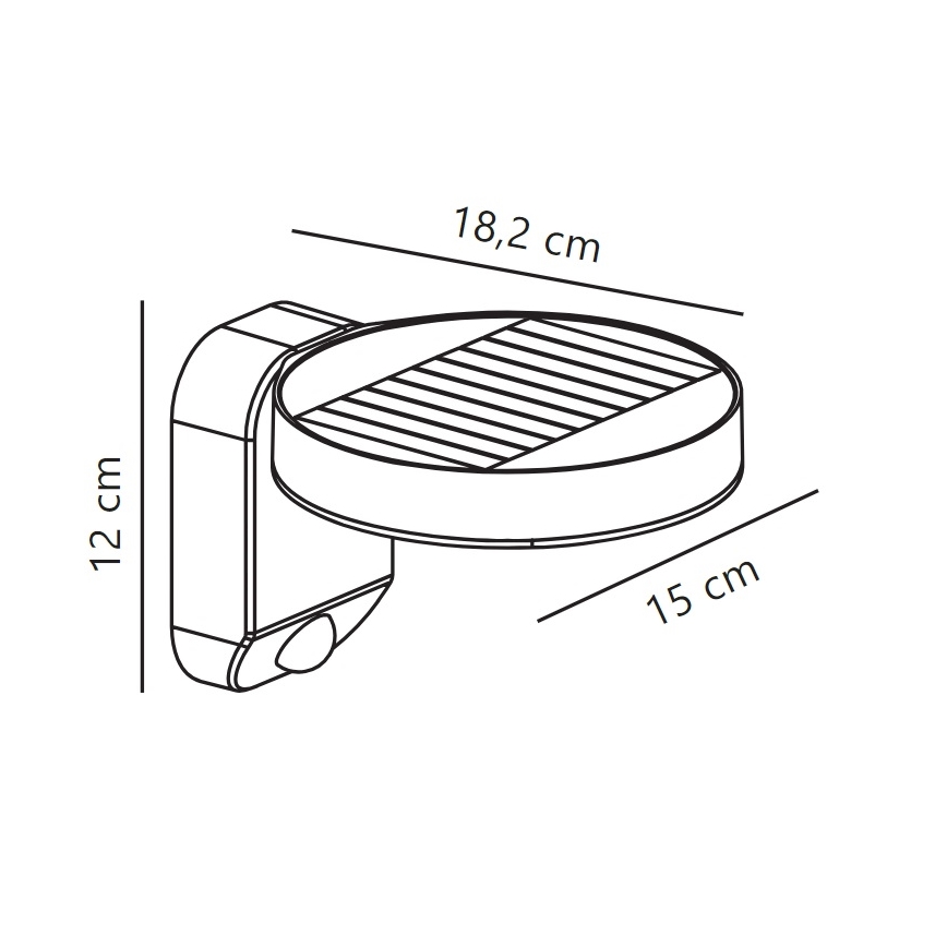 Nordlux - LED saules sienas lampa ar sensoru RICA LED/5W/3,7V IP44 2200 mAh apaļa