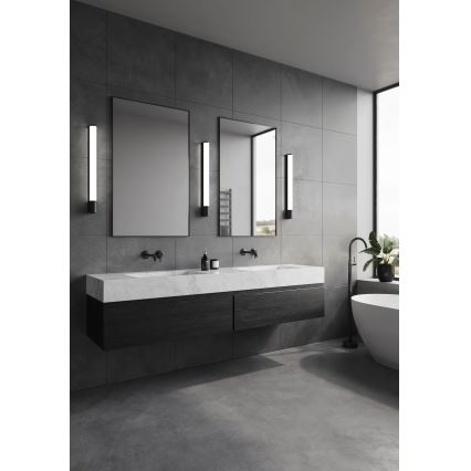 Nordlux - LED vannas istabas spoguļa apgaismojums ar kontaktligzdu MALAIKA LED/15W/230V IP44 68,4cm melns