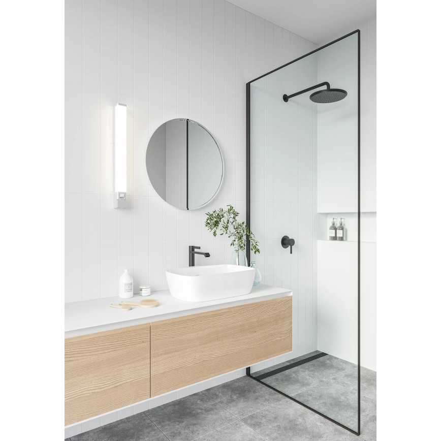 Nordlux - LED vannas istabas spoguļa gaismeklis ar kontaktligzdu SJAVER LED/15W/230V IP44 60 cm balts