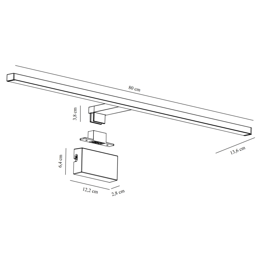 Nordlux - LED Vannas istabas spoguļa apgaismojums MARLEE LED/11,5W/230V 3000K IP44 melna