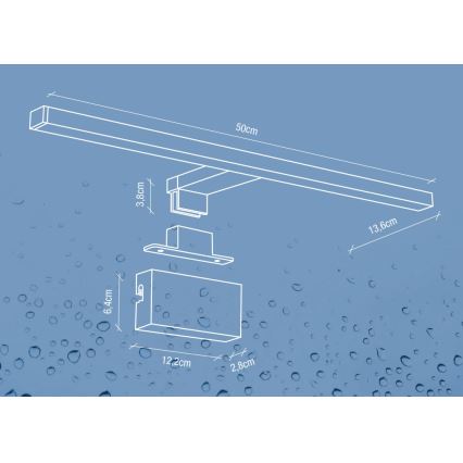 Nordlux - LED Vannas istabas spoguļa apgaismojums MARLEE LED/8,9W/230V IP44 4000K 50 cm melns