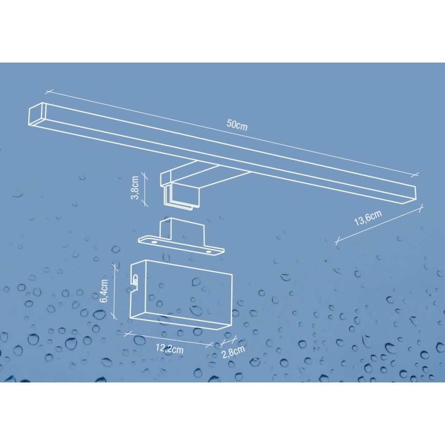 Nordlux - LED Vannas istabas spoguļa apgaismojums MARLEE LED/8,9W/230V IP44 4000K 50 cm melns