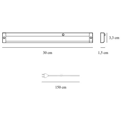 Nordlux - LED Virtuves zem skapīša lampa PRESTON LED/4W/230V 3000/4000K 30 cm