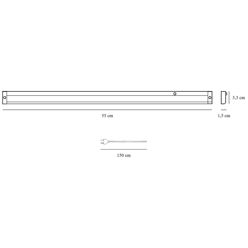 Nordlux - LED Virtuves zem skapīša lampa PRESTON LED/8W/230V 3000/4000K 55 cm
