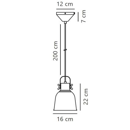 Nordlux - Lustra ar auklu ADRIAN 1xE27/25W/230V d. 16 cm antracīta