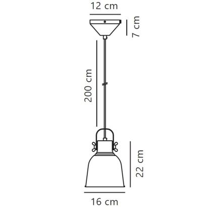 Nordlux - Lustra ar auklu ADRIAN 1xE27/25W/230V d. 16 cm pelēka