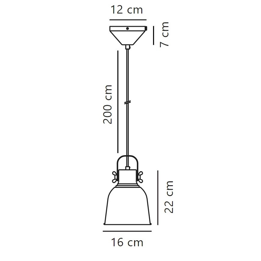 Nordlux - Lustra ar auklu ADRIAN 1xE27/25W/230V d. 16 cm pelēka