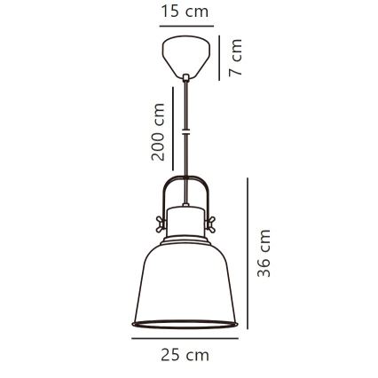 Nordlux - Lustra ar auklu ADRIAN 1xE27/25W/230V d. 25 cm pelēka