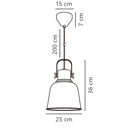 Nordlux - Lustra ar auklu ADRIAN 1xE27/40W/230V d. 25 cm antracīta