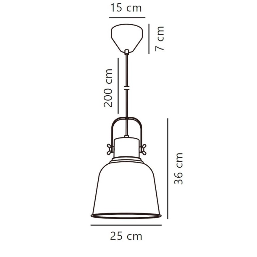 Nordlux - Lustra ar auklu ADRIAN 1xE27/40W/230V d. 25 cm antracīta