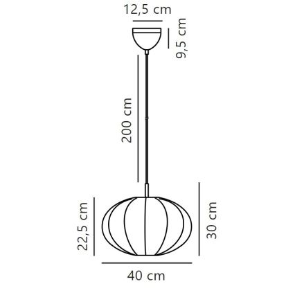 Nordlux - Lustra ar auklu AERON 1xE27/40W/230V d. 40 cm