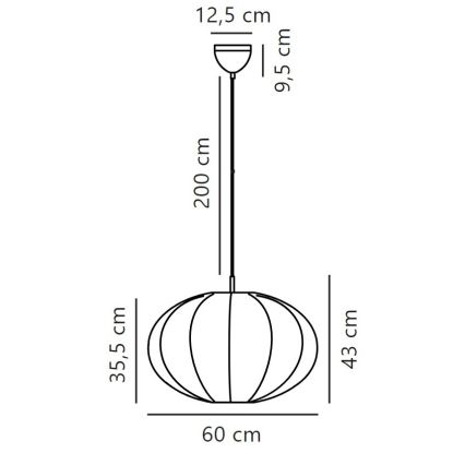 Nordlux - Lustra ar auklu AERON 1xE27/40W/230V d. 60 cm