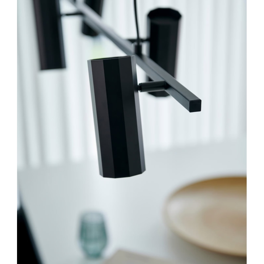 Nordlux - Lustra ar auklu ALANIS 4xGU10/15W/230V melna
