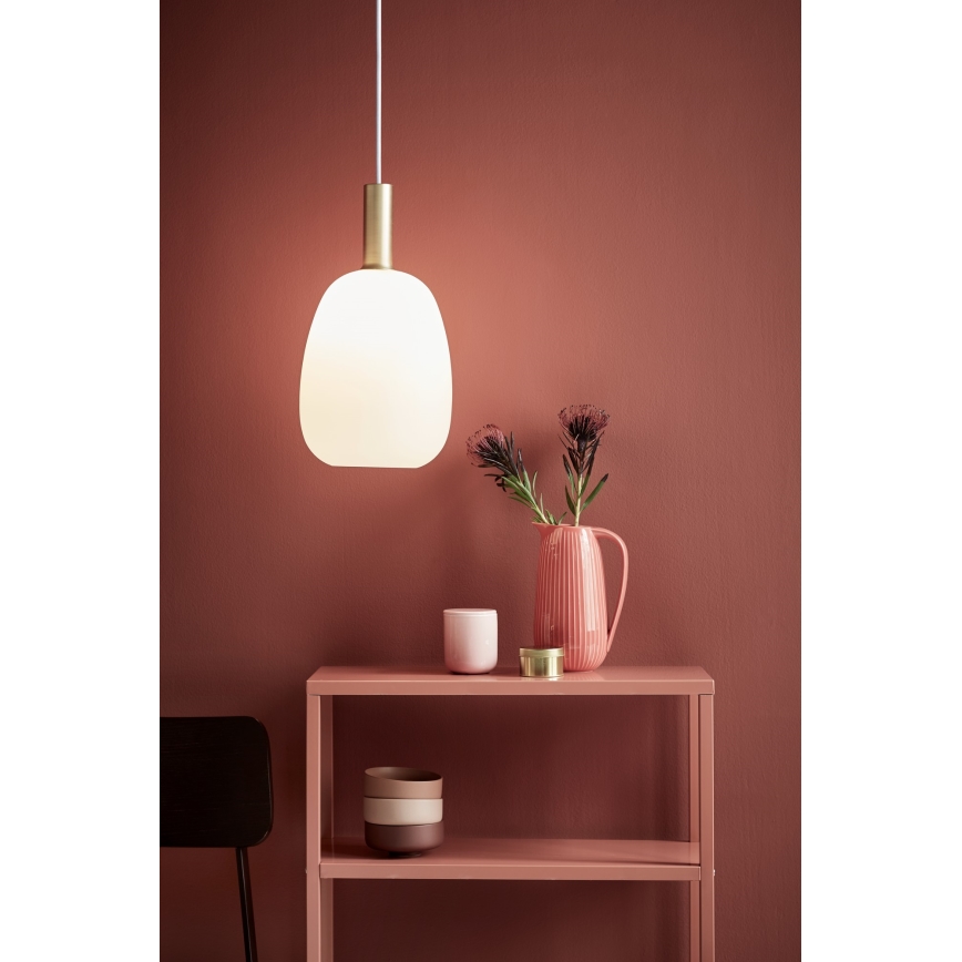 Nordlux - Lustra ar auklu ALTON 1xE27/60W/230V balta/melna/misiņš