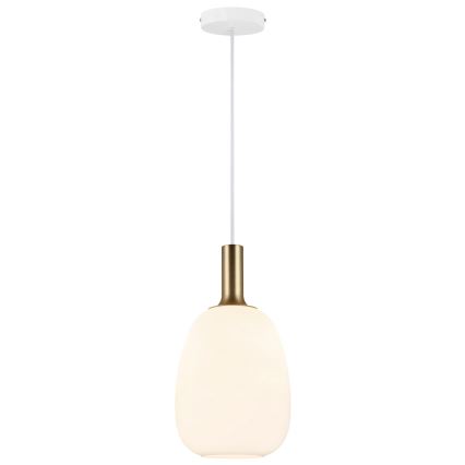 Nordlux - Lustra ar auklu ALTON 1xE27/60W/230V balta/melna/misiņš