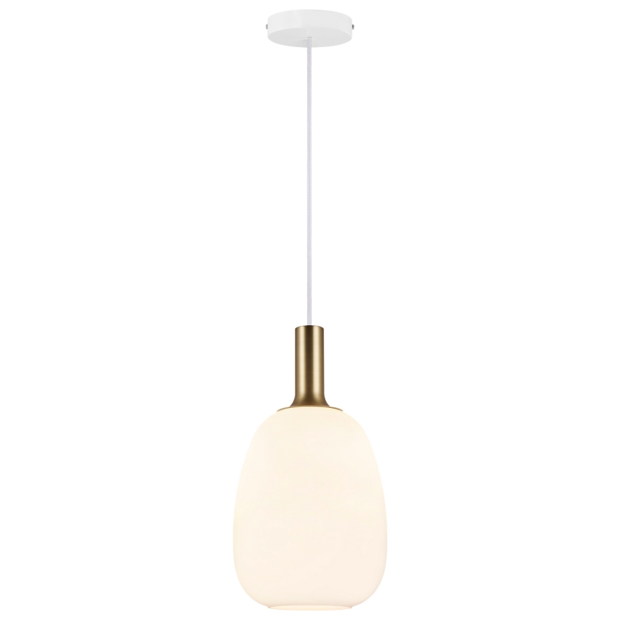 Nordlux - Lustra ar auklu ALTON 1xE27/60W/230V balta/melna/misiņš