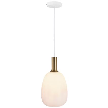 Nordlux - Lustra ar auklu ALTON 1xE27/60W/230V balta/melna/misiņš
