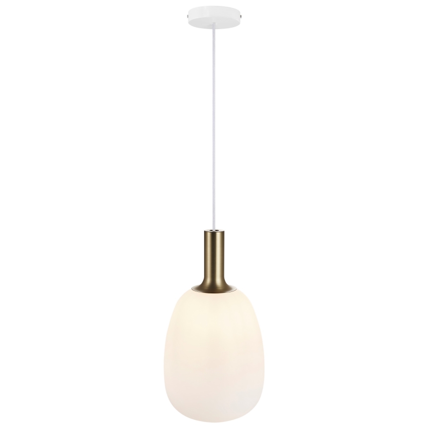 Nordlux - Lustra ar auklu ALTON 1xE27/60W/230V balta/melna/misiņš