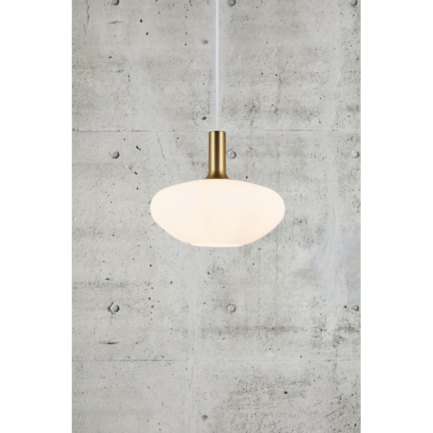 Nordlux - Lustra ar auklu ALTON 1xE27/60W/230V balta/melna/misiņš