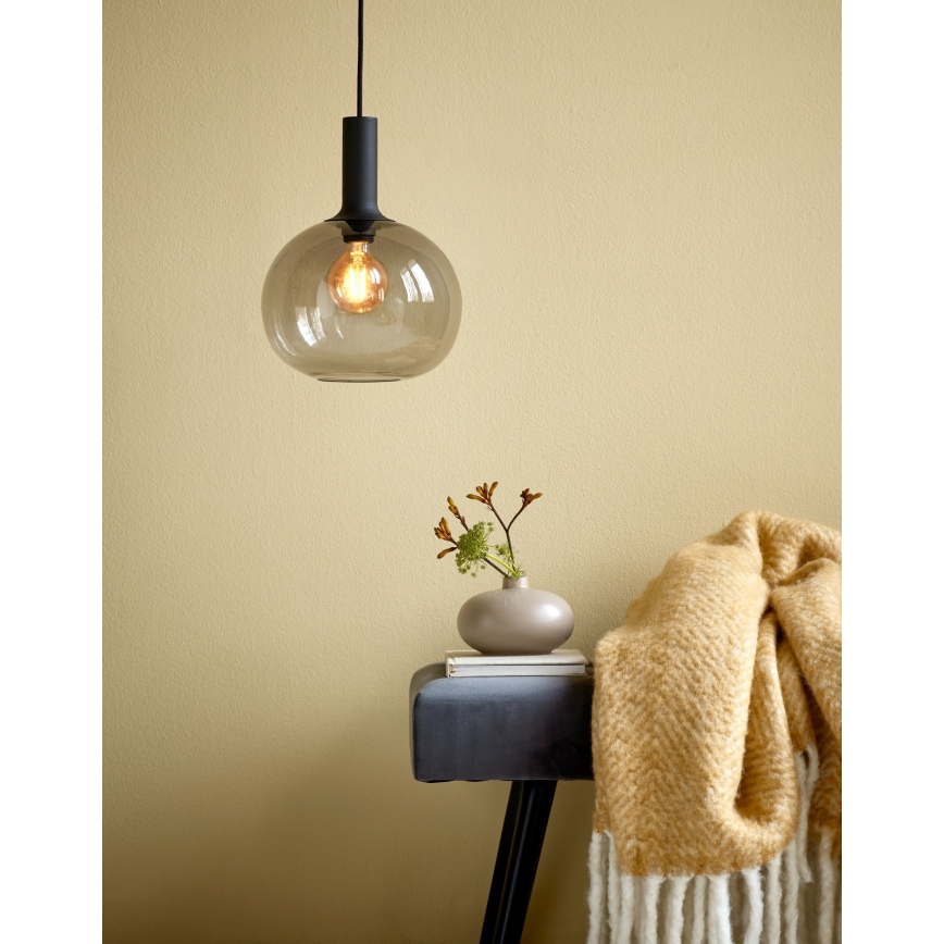 Nordlux - Lustra ar auklu ALTON 1xE27/60W/230V melna